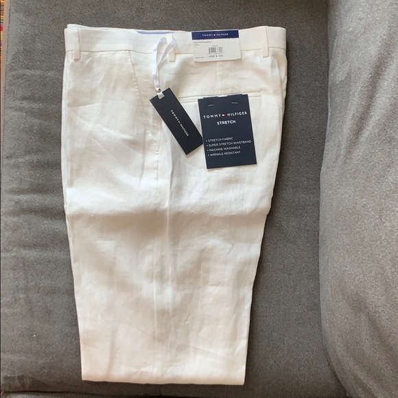 Nwt Tommy Hilfiger White Linen Pants 